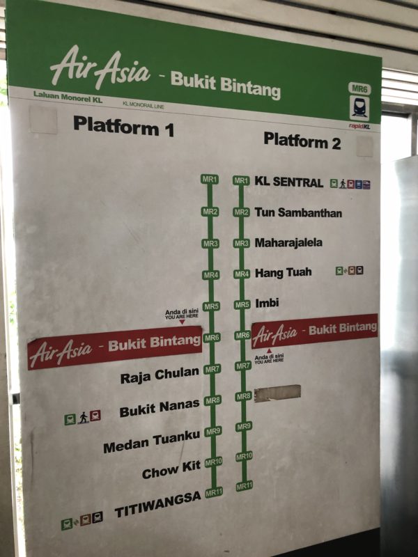 AirAsia-Bukit Bintang駅　マップ
